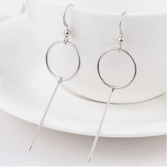 Silver Tone Dangle French Hook Earrings - Picture 1 of 1